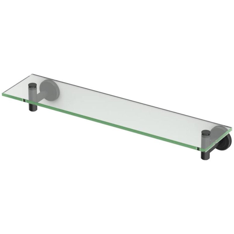 Tablette murale en verre | Tablette en verre trempé de 8 mm d'épaisseur, Noir mat