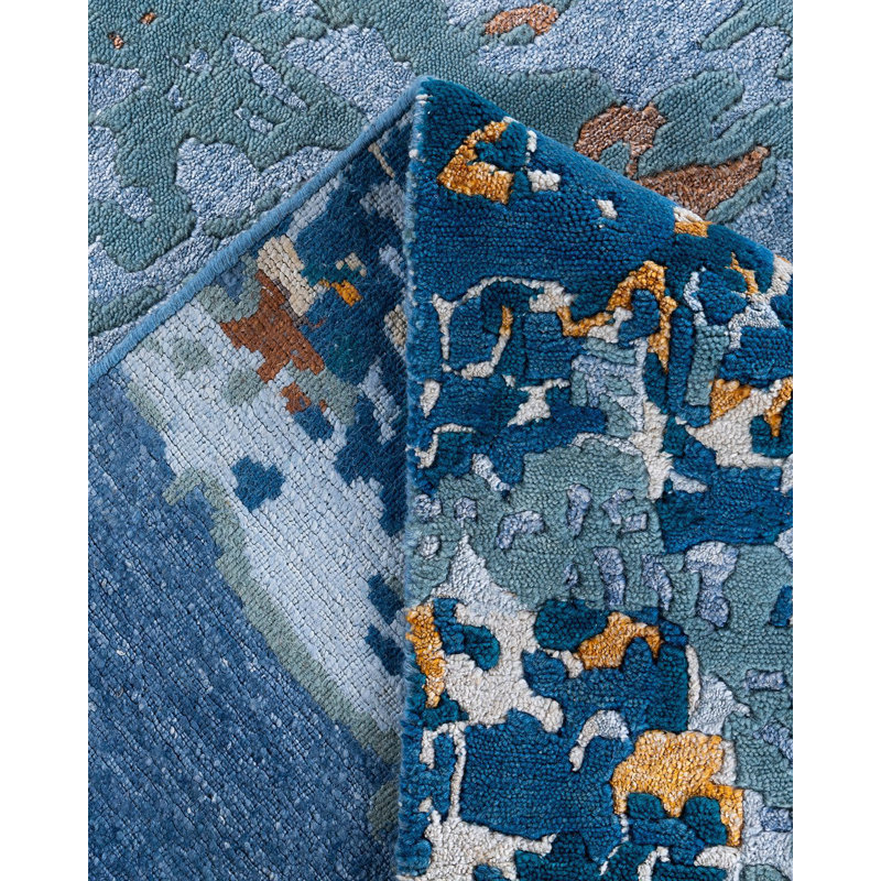 Overdyed One-of-a-Kind Rectangle 9'2" X 12'1" Hand Knotted Area Rug