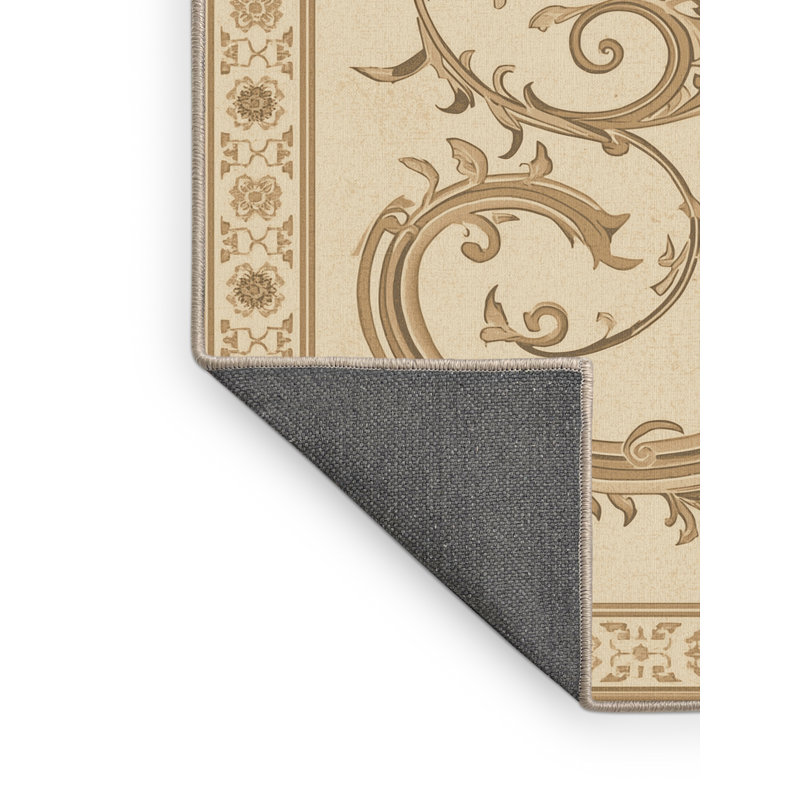 Tapis oriental doux et moelleux de style oriental traditionnel à motif de manuscrits Menahan, 3 X 5