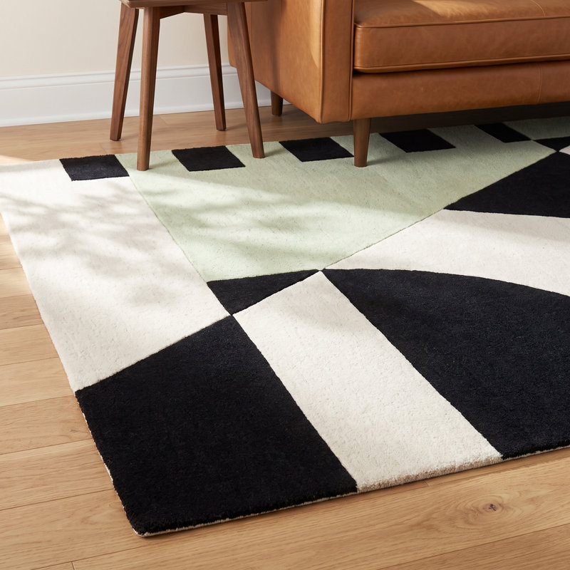 Hina Rd863 Area Rug In Black / Green, Rectangle 5' x 8'