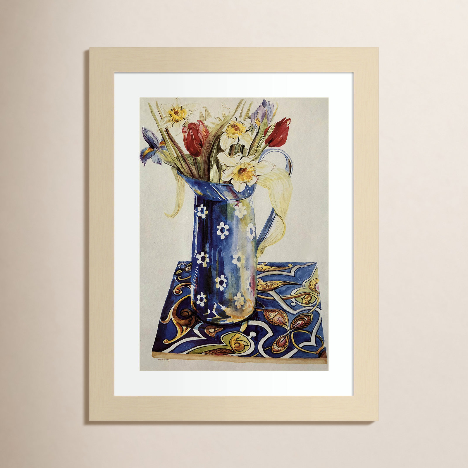 Tulips Print by Joan Thewsey, 13" H x 10" W, Brown