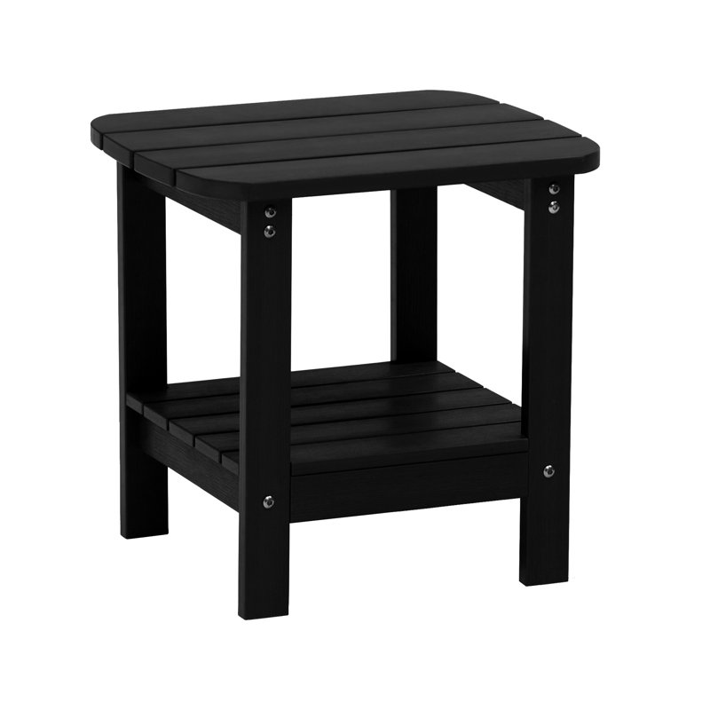 Rectangular Outdoor Side Table , 18.9'' in. W 14.96'' in. D, Black