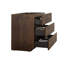 Armoire de plancher silencieuse et lisse en noyer - trois tiroirs, capacité maximale, rangement moderne pour salle de bain en noyer élégant, 3 pièces, op-1403701112-1403701109