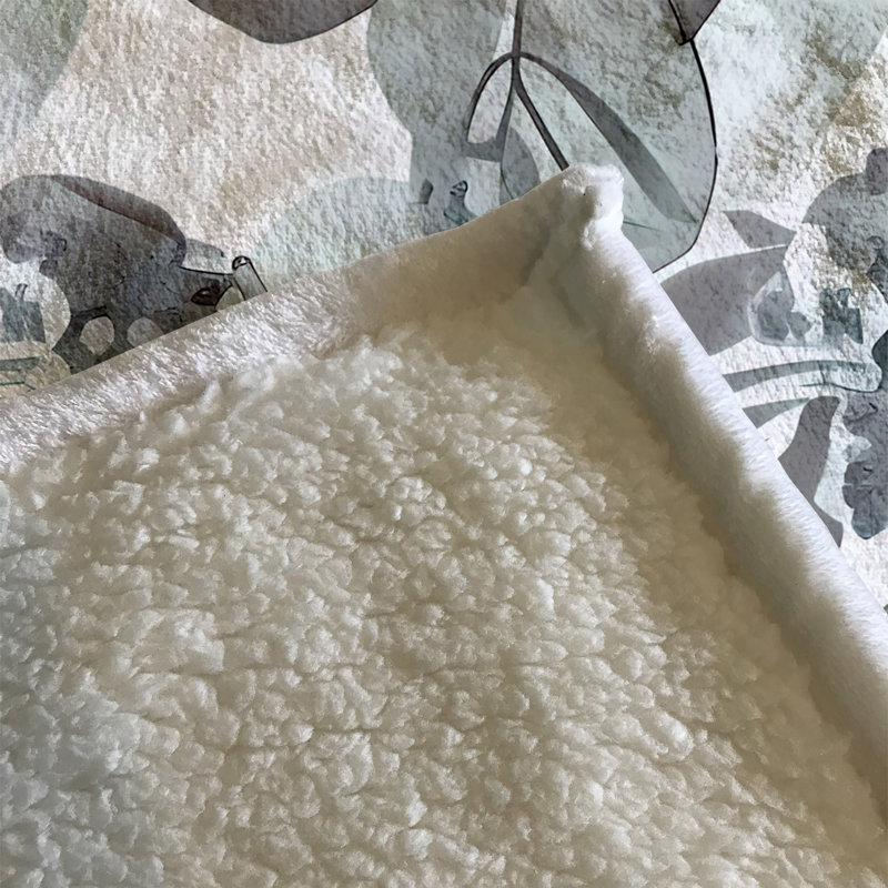 Throw Blanket, 68" W x 80" L, Floral/Abstract, Gray/Blue/White