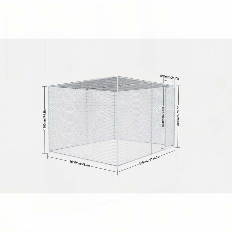 Poulailler 9,8 x 6,5 x 6,5 pi, enclos à poules pour la cour, le filet est vert, H 9 po x l 6,5 po x P 6,5 po
