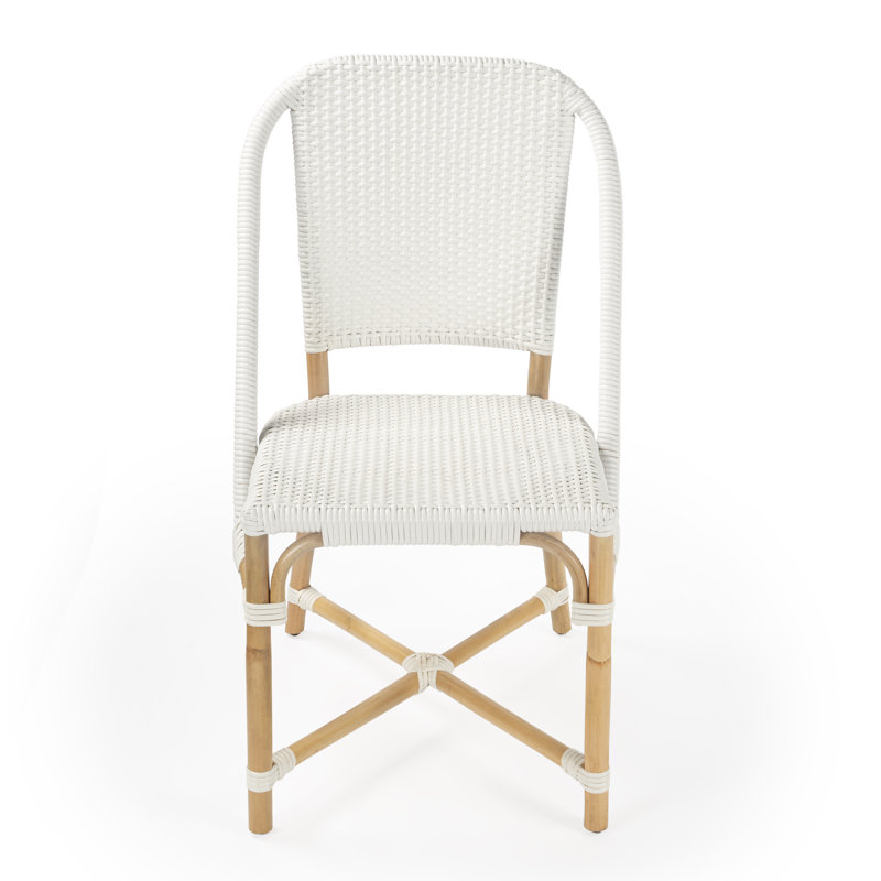 Tenor & Rattan Side Chair, White