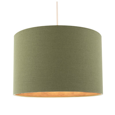 Sleek Lamp Shade In Linen Fabric With Bronze Resin Inner By