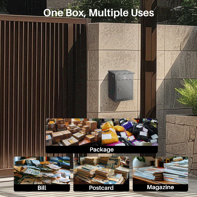Roomark Parcel Drop Boxes For Outside 22.83" X 17.32" X 13.78", Durable Galvanized Steel, Theft-Deterrent Design, Water-Resistant, Anti-Scratch Outdoor Mailbox With Coded Lock For Porch Or Curbside
