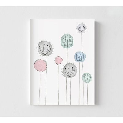 Fleurs de Scandi par Leah Straatsma, œuvre d'art délicat pour bébé, affiche de pissenlit