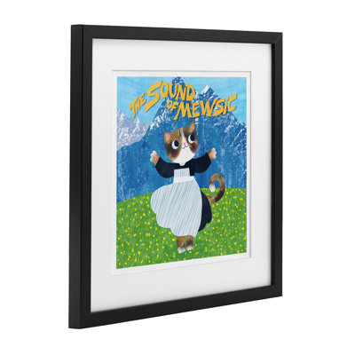«Sound Of Mewsic Cat Parody», reproduction sous verre encadrée, conception par Angie Rozelaar