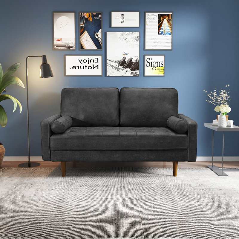 Causeuse Hartford, Microfibre / microsuède gris anthracite