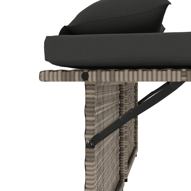 Banc de patio inclinable avec coussins Vidaxl, Gris foncé / Gris