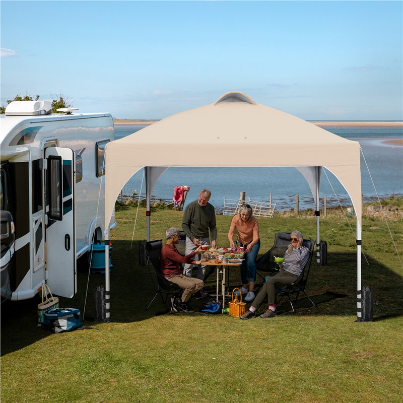 3m x 3m Iron Pop-Up Gazebo, Beige