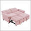 Canapé-lit convertible 73 po en velours rose avec matelas coulissant