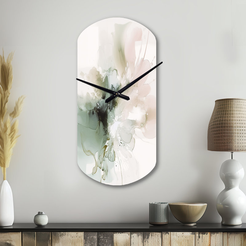 Sculpture horloge murale verte et crème Essence Of Modernity I Green, Grand