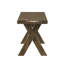 Banc de salle à manger de 47 pouces en bois d'hévéa massif avec aspect noyer muscade, siège lisse, bords usés et base à tréteaux pour banc décoratif, avec contour traditionnel