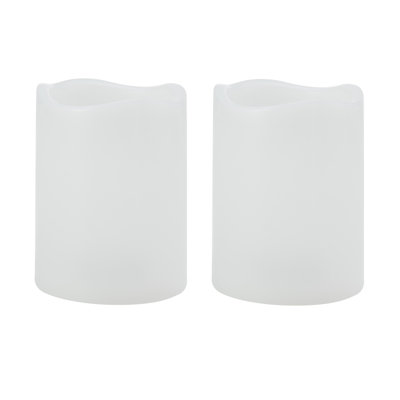 Set of 2 Waterproof LED Pillars, 3x4, White