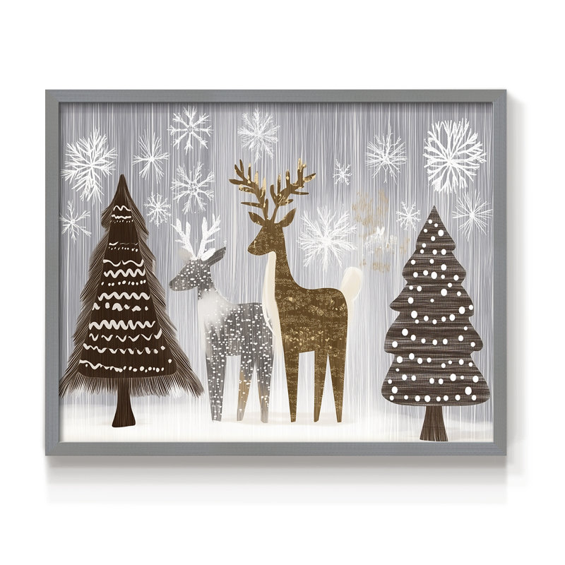 Chirstmas Art-CLXXIII -Framed Print - Restickable, H 16 po x l 20 po, Gris