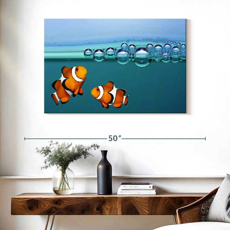 Brampt Clownfish Blowing Bubbles, 26" H x 39" W