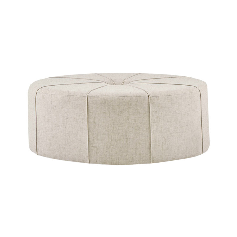 L 48,5 po x P 32,5 po H 18 po en tissu crème, centre des boutons, épais, sans repose-pieds pour la maison H 18 po,, Cream