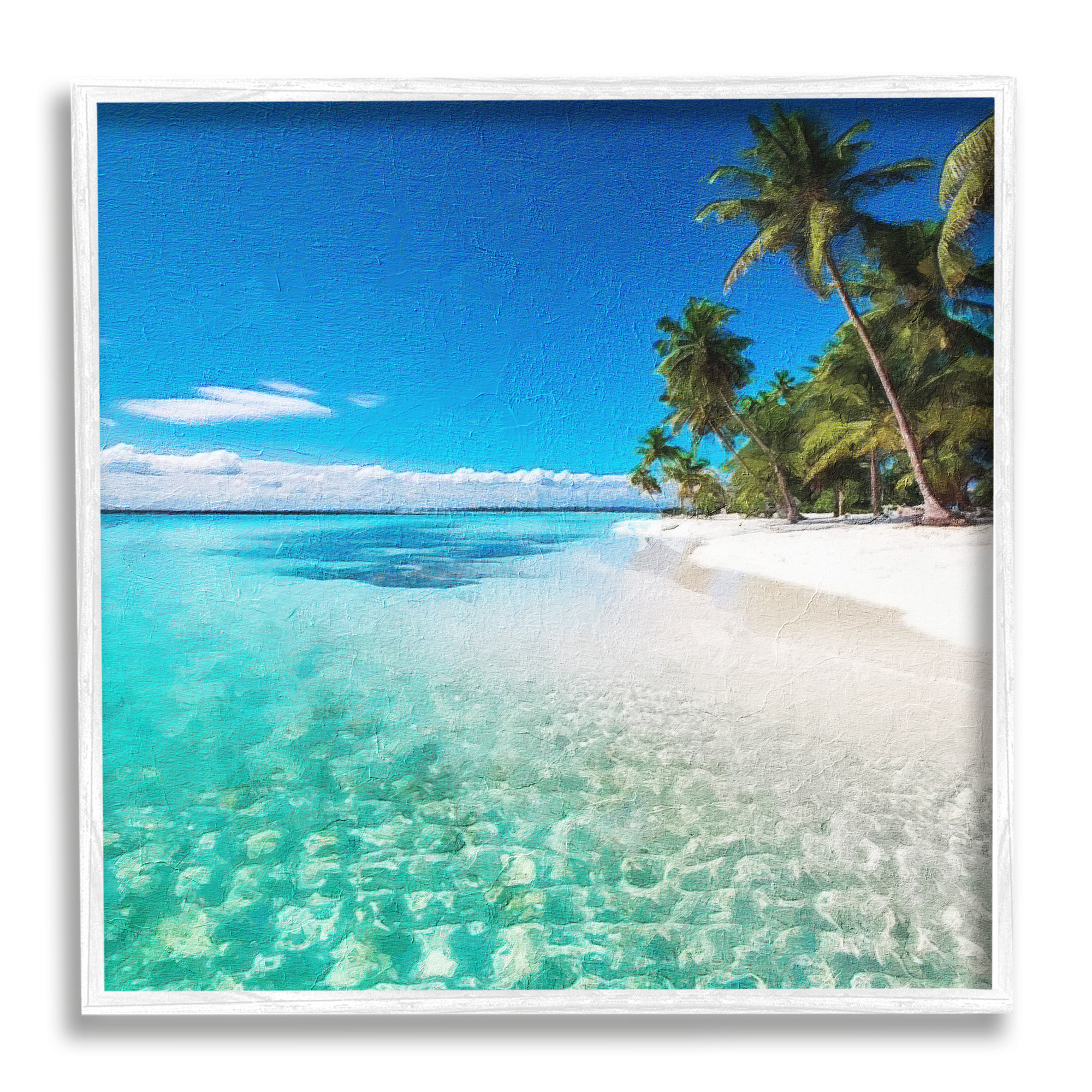 Stupell Industries Ba-079-Framed Tropical Beach View by Riley B ...