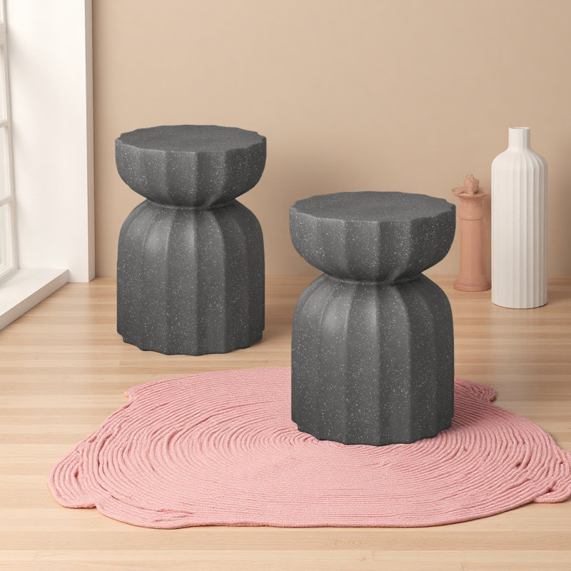 Ensemble de table basse et de table d'appoint 13 "modernes et imperméables pour l'intérieur et l'extérieur, Gris