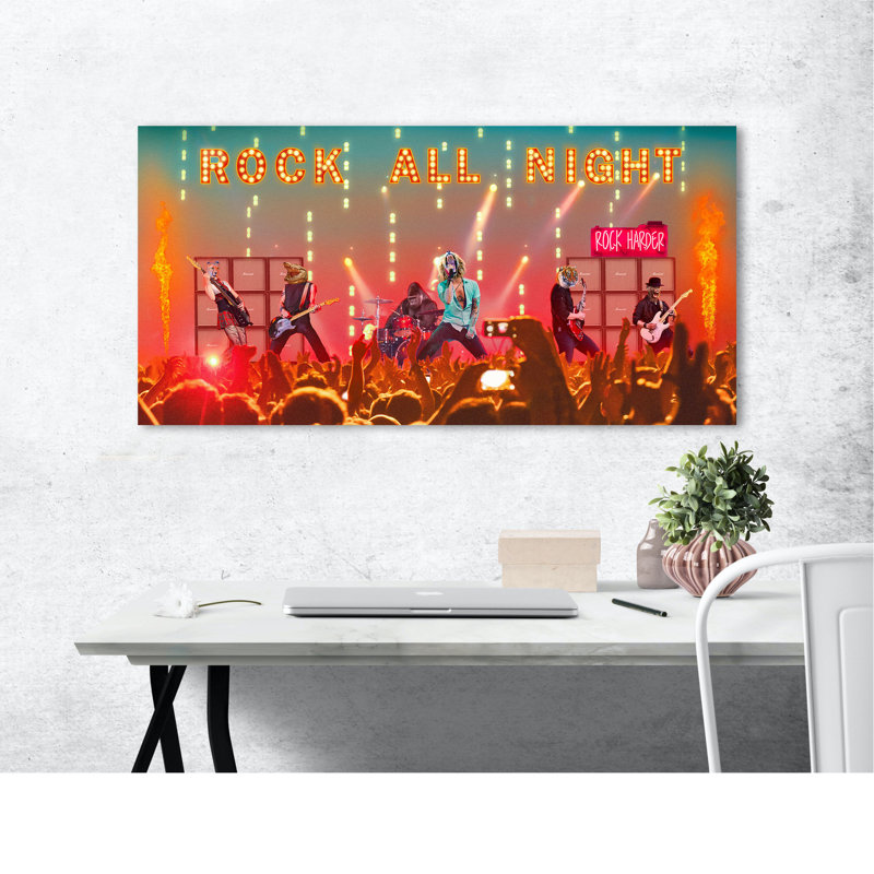 2AP5898 Rock Is Alive! by VizLab - Wrapped Canvas Print, 70cm H x 140cm W x 4cm D