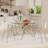 Lousha 6 - Person Glass Top Pedestal Dining Set-1000709581-1000709427
