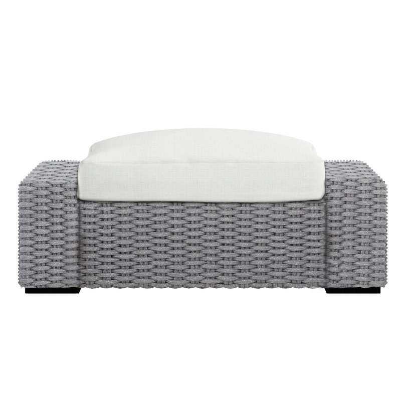 Capri Rope Outdoor Ottoman, Cream Linen 6025-002
