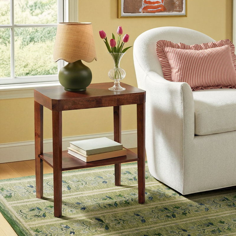 Ardentown Solid Wood End Table, Gray Wash