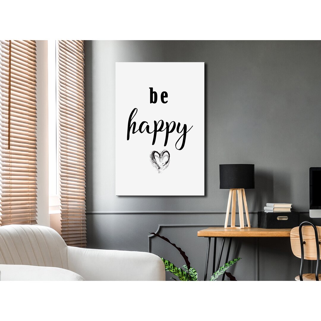 Leinwandbild – Be Happy (1 Teil) Vertikal