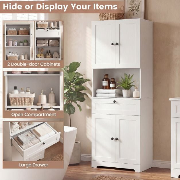 60 cm W Highboard, White