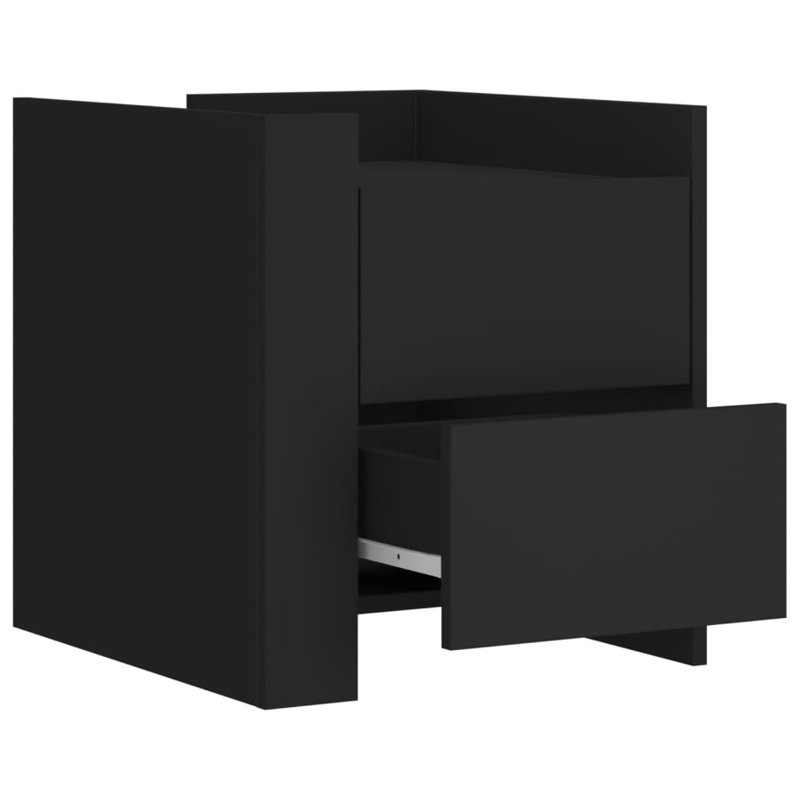 Quentavia 45cm W Manufactured Wood Bedside Table, Black