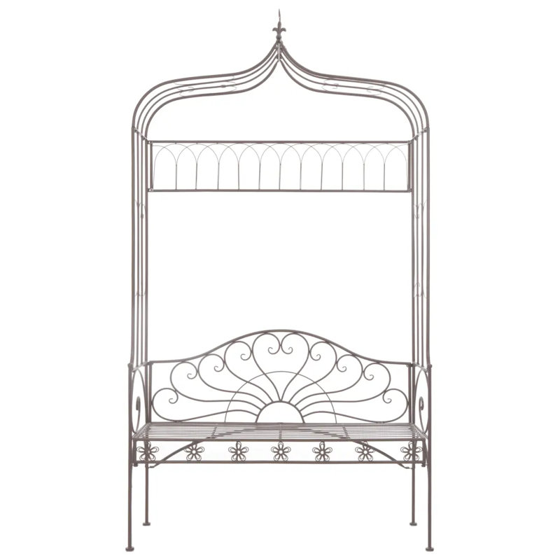 Coralino Metal Outdoor Bench, Brown