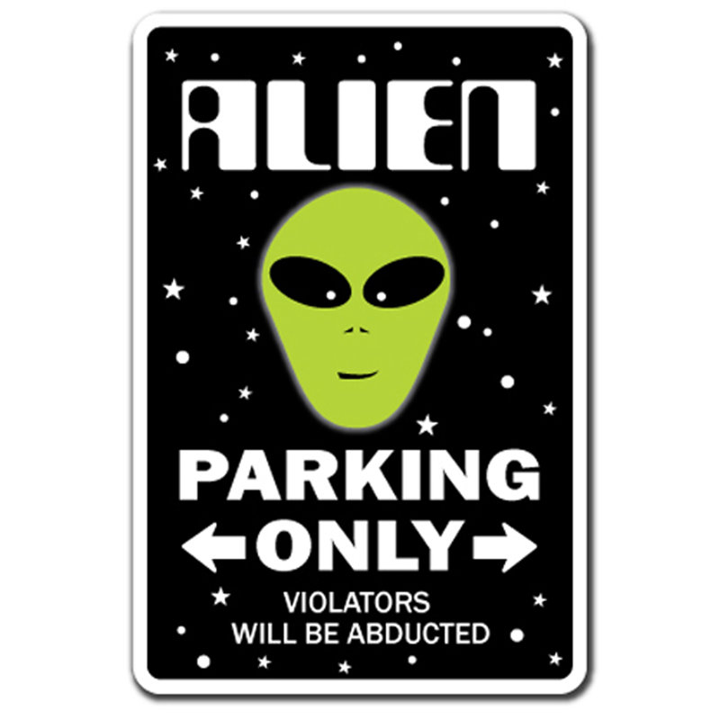 Espace Antis 51, espace de stationnement pour extraterrestres, H 10 po x l 14 po x P 0,1 po