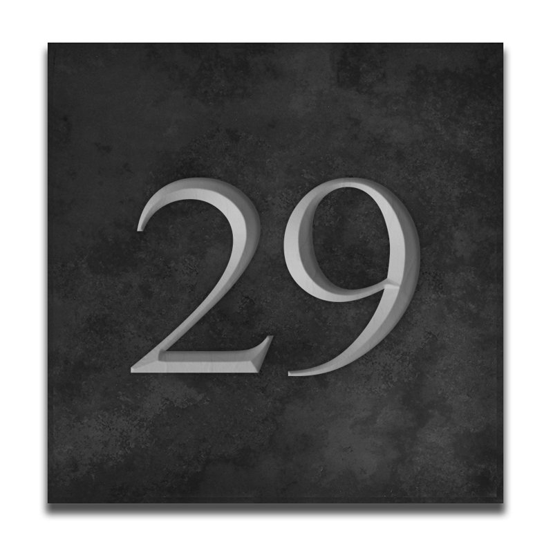 Velia 17.78cm H Stone House Number, 29, Silver