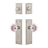 Nostalgic Warehouse New York Entry Set with White Rose Porcelain Knob