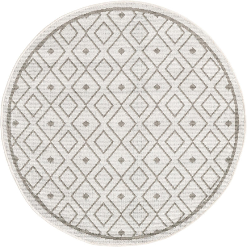 Geometric Indoor / Outdoor Rug, Round 4'