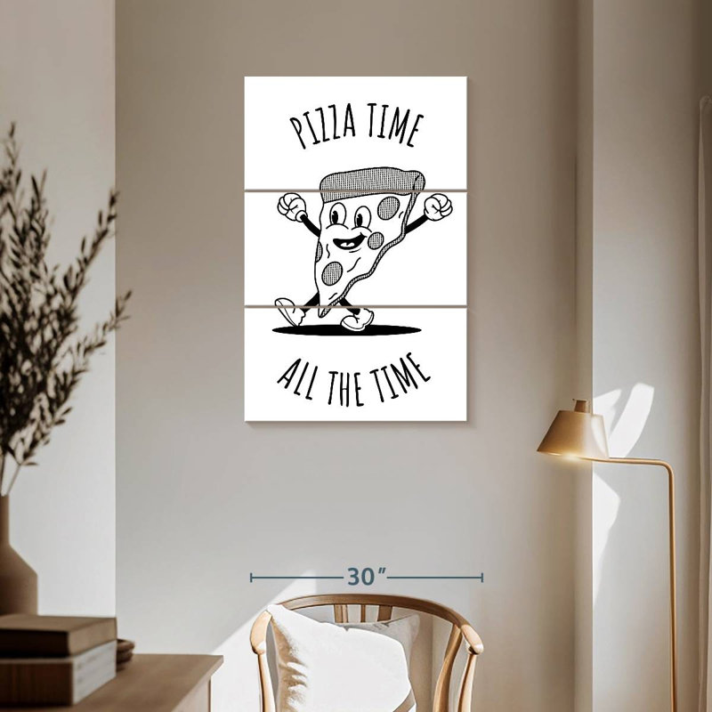 Yarlin Pizza Time White, 57" H x 36" W