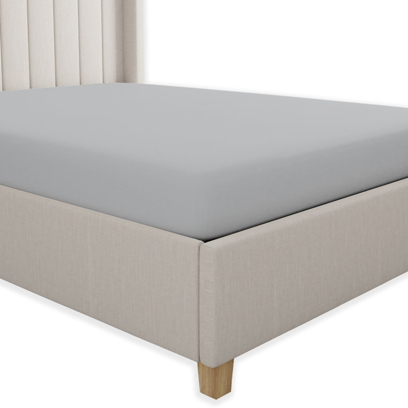 Eveleigh 400TC 100% Cotton Sateen Fitted Sheet, Single (3'), Light Grey
