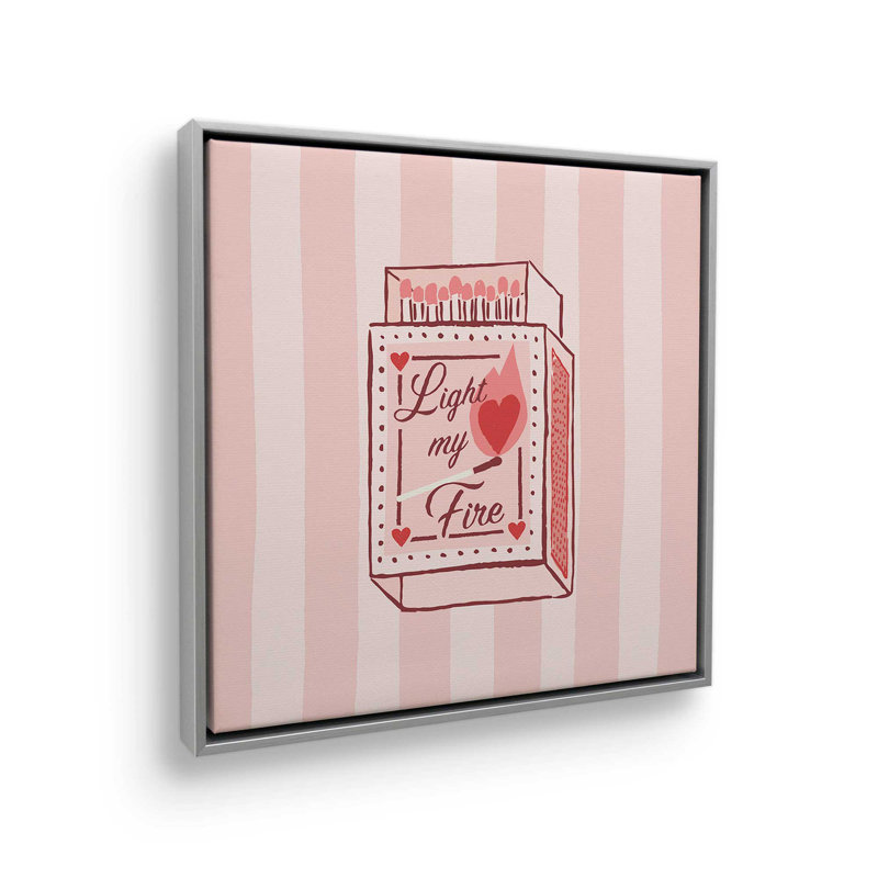 Allumez mon feu, Impression dans un cadre flottant sans passe-parto, Chrome poli, H 12,75 po x l 12,75 po