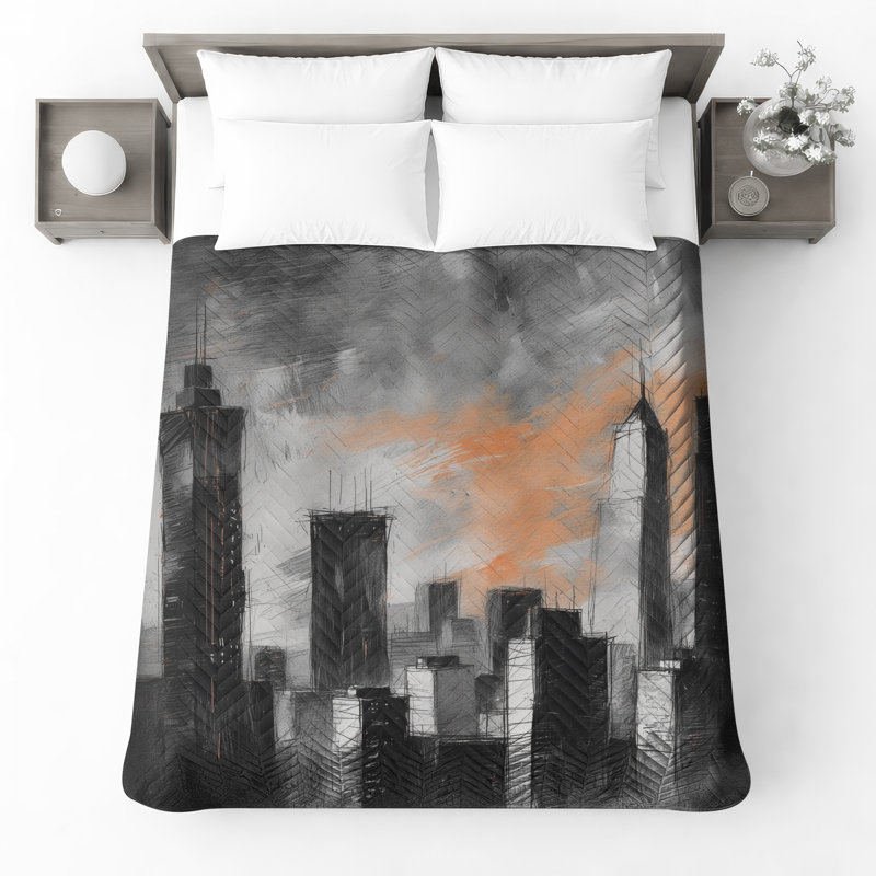 Couvre-lit matelassé Urban Skyline, Grand lit