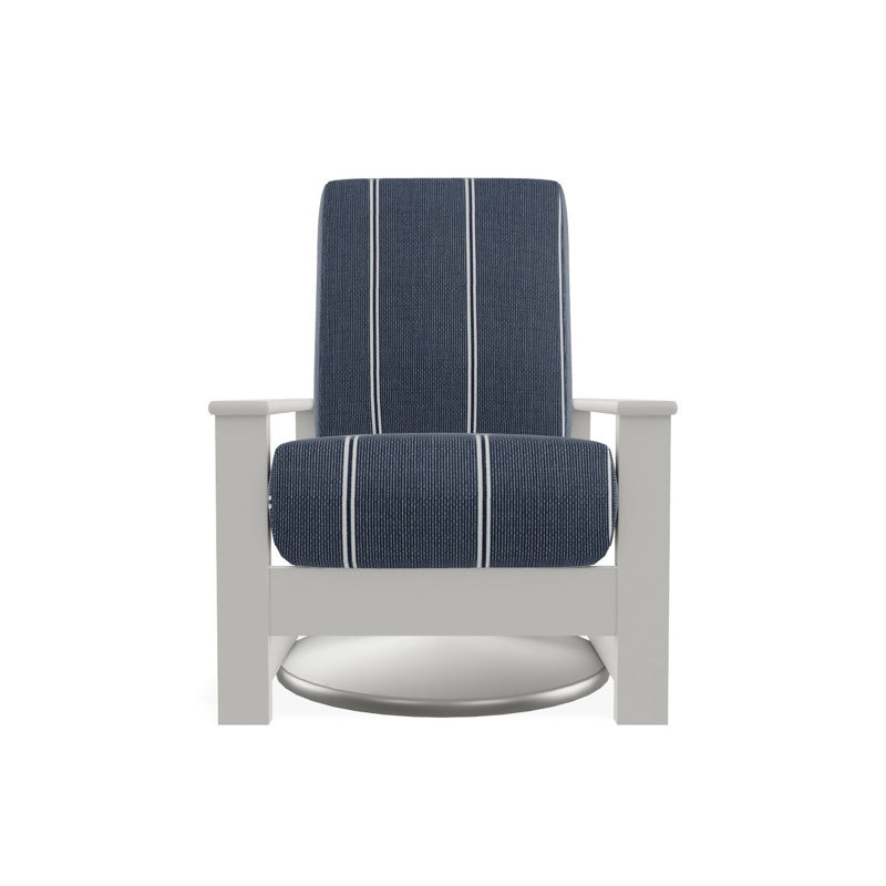 Chaise berçante pivotante cachée en polymère Leeward, Neige, Étain