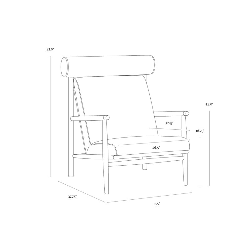 Fauteuil rembourré - brun