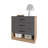 Lowrys Dresser With 3 Drawers And Open Shelf, Natural Oak And Matt Grey