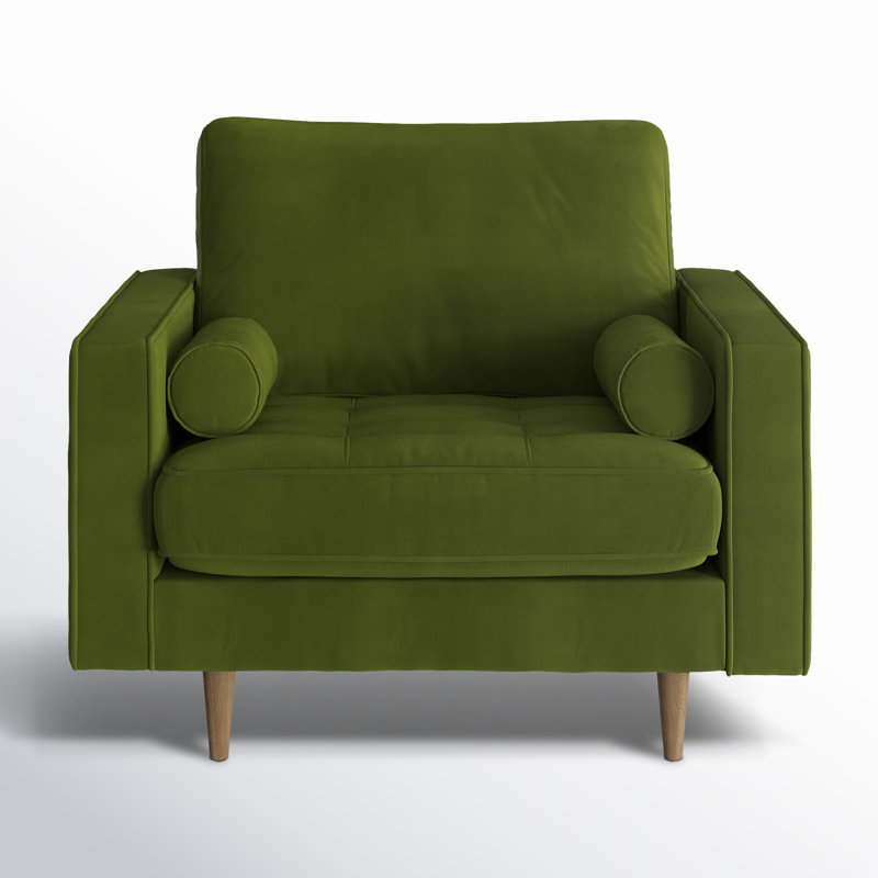 Pritchett Upholstered Armchair, Bella Forest Performance Velvet
