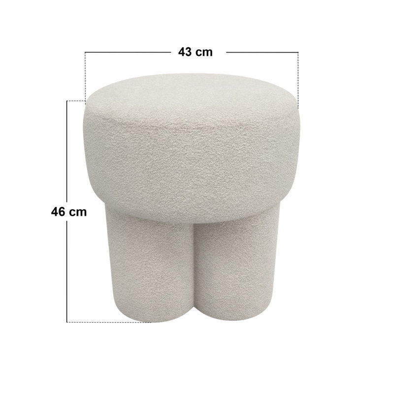 Ferro High Pouffe Beige Fabric