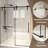44 - 48" W X 76" H Sliding Shower Door With 5/16"  8Mm  Clear Tempered Glass, Stainless Steel Frame, Matte Black Adjustable Width, Reversible Installation, Excellent Waterproof Performance, Hardware,