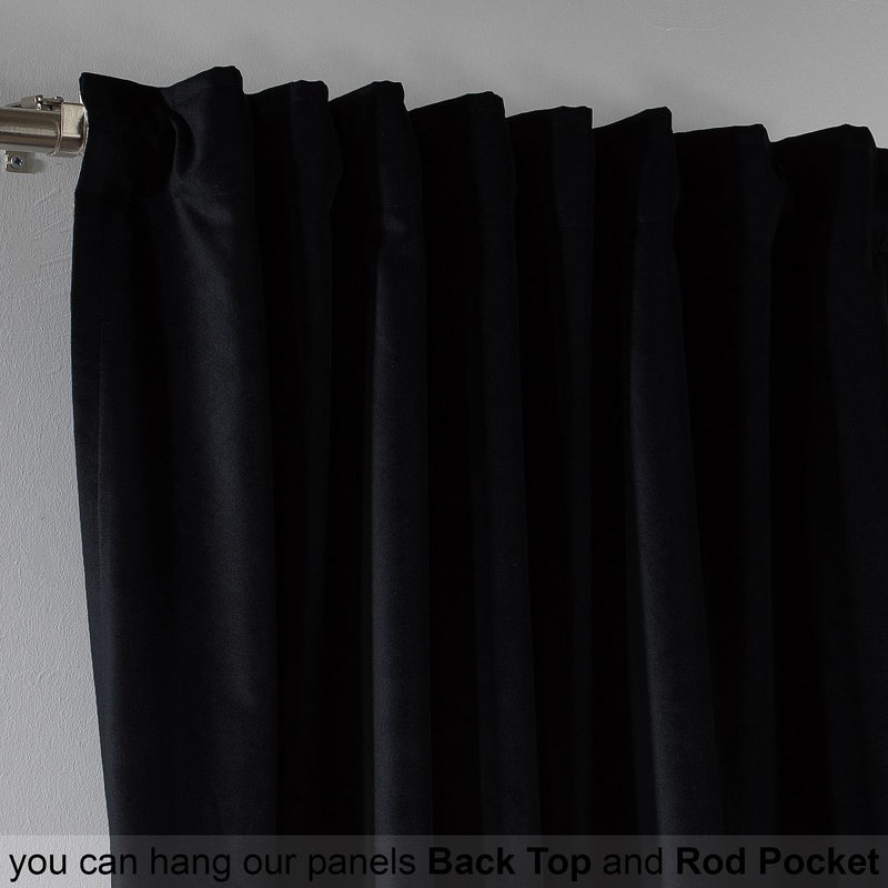 Blackout Single Curtain Panel, 130cm Width x 265cm Drop, Black