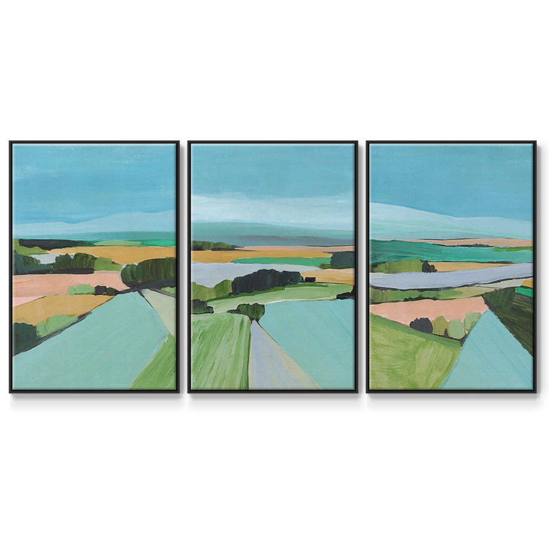 3 pièces de campagne aux couleurs vives, H 27 po x l 54 po, Noir